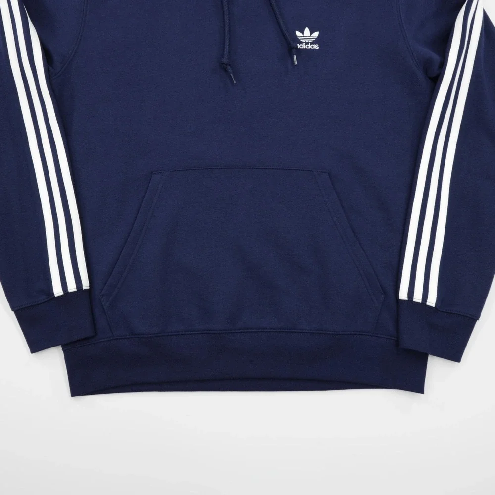 Adidas Originals Men's Kangaroo Pocket Adicolor Classics 3 Stripes Hoodie Navy L